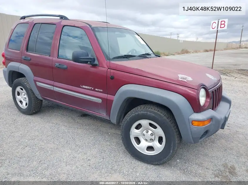 JEEP LIBERTY (NORTH AMERICA) 2002, VIN 1J4GK48K52W109022