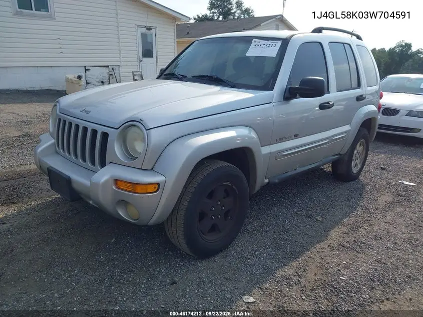 2003 JEEP LIBERTY (NORTH AMERICA) VIN 1J4GL58K03W704591 — фото 2