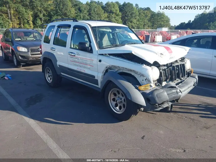 JEEP LIBERTY (NORTH AMERICA) 2007, VIN 1J4GL48K47W513787