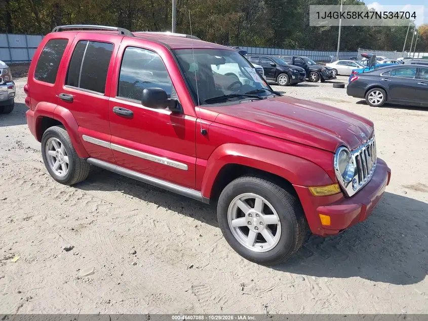 JEEP LIBERTY (NORTH AMERICA) 2007, VIN 1J4GK58K47W594704