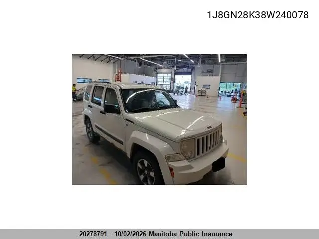 JEEP LIBERTY (NORTH AMERICA) 2008, VIN 1J8GN28K38W240078