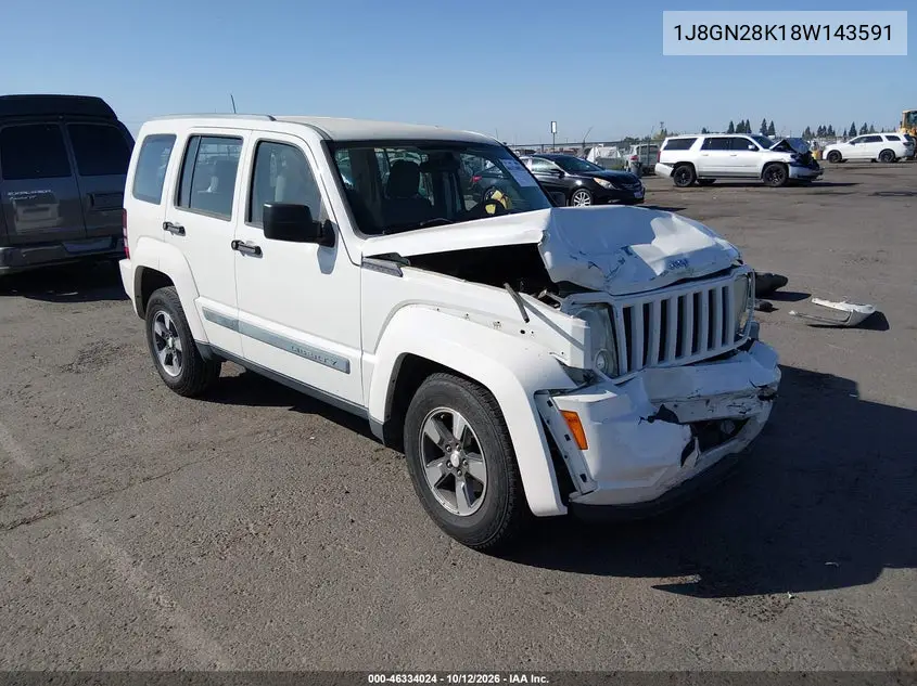 JEEP LIBERTY (NORTH AMERICA) 2008, VIN 1J8GN28K18W143591