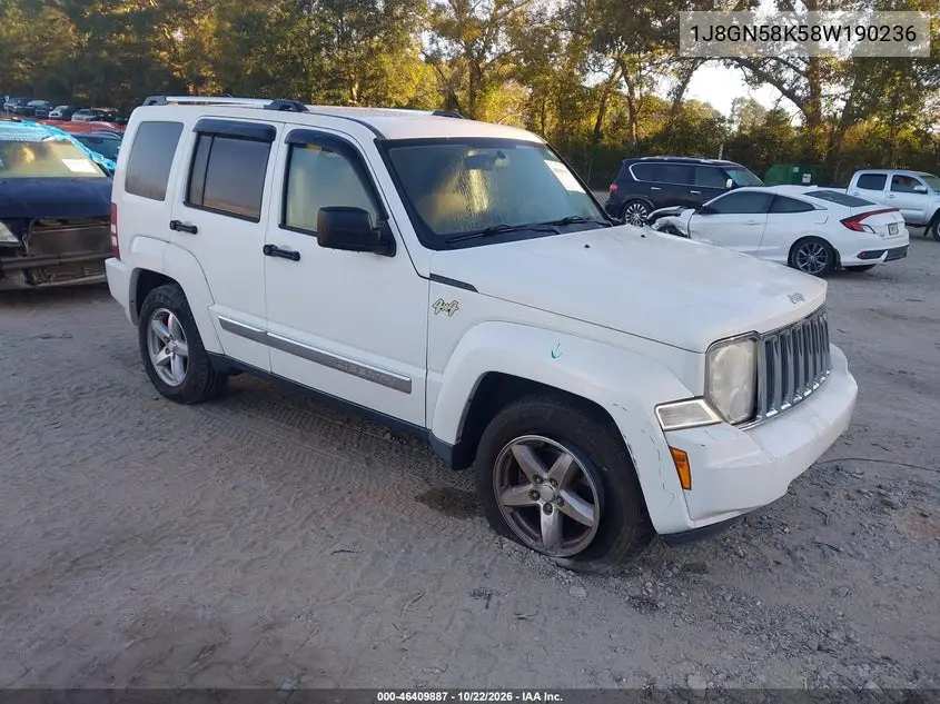 JEEP LIBERTY (NORTH AMERICA) 2008, VIN 1J8GN58K58W190236