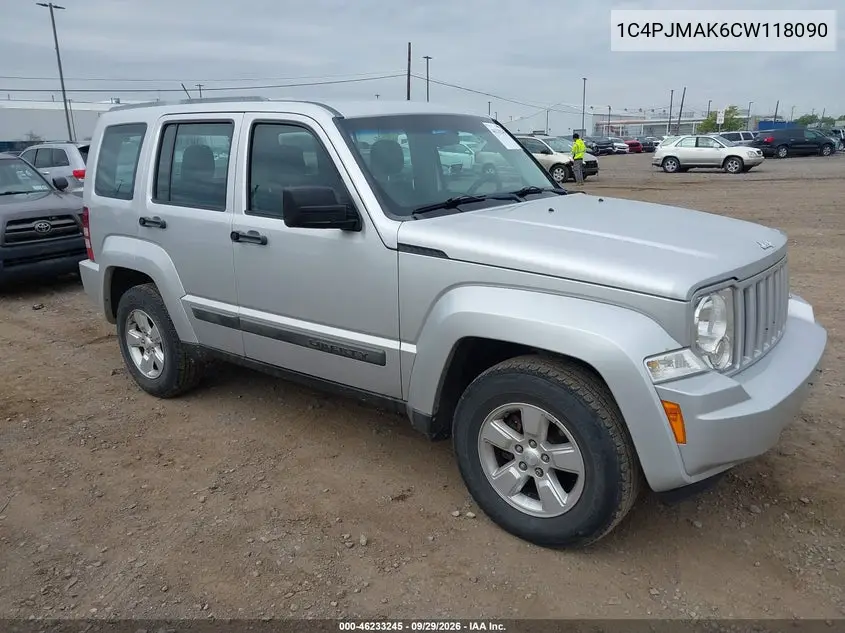 JEEP LIBERTY (NORTH AMERICA) 2012, VIN 1C4PJMAK6CW118090
