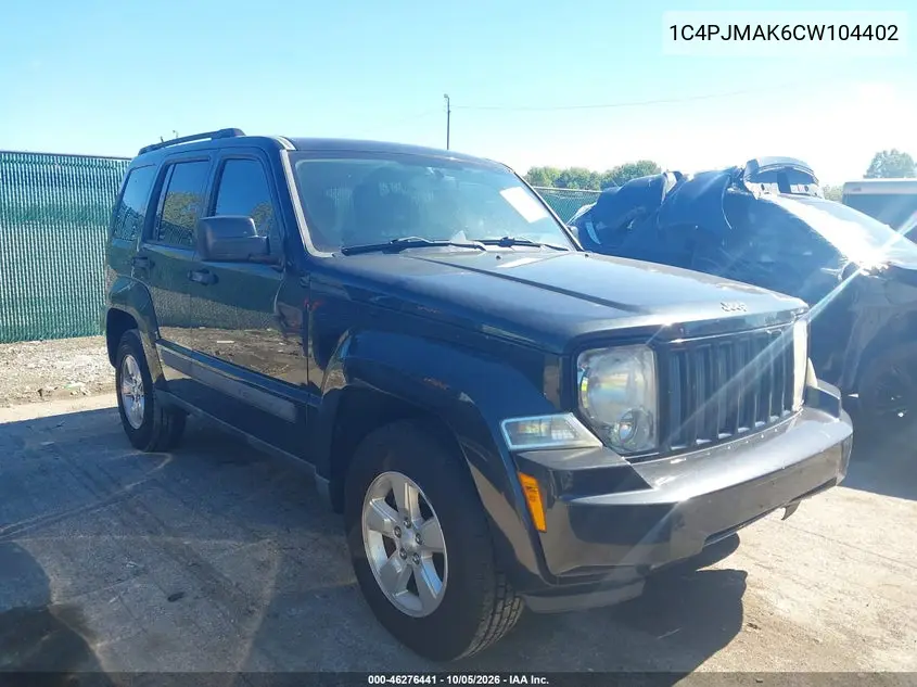 JEEP LIBERTY (NORTH AMERICA) 2012, VIN 1C4PJMAK6CW104402