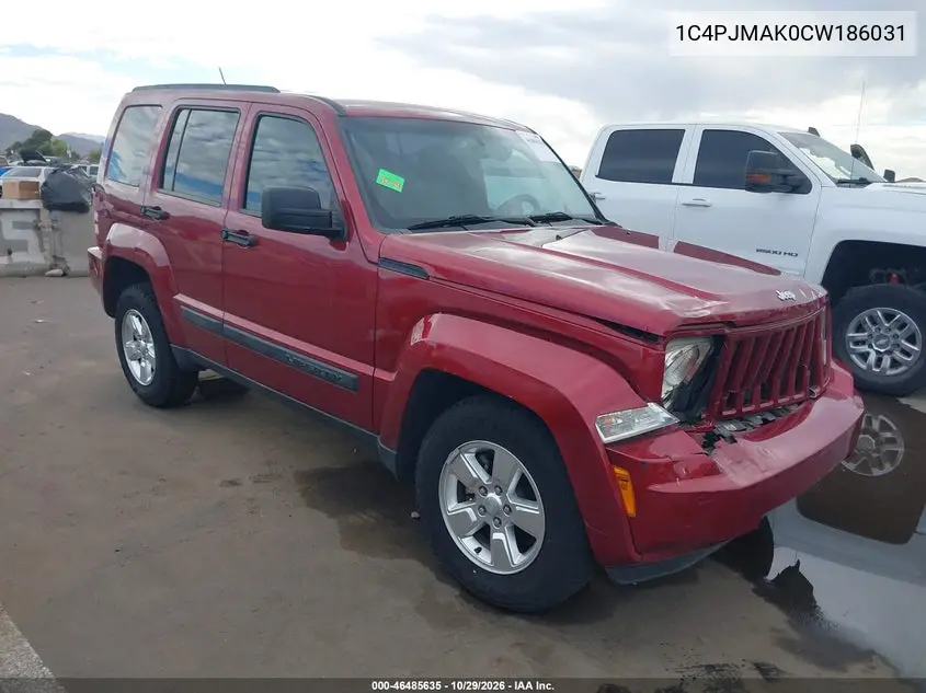 JEEP LIBERTY (NORTH AMERICA) 2012, VIN 1C4PJMAK0CW186031