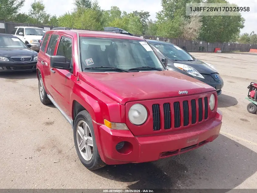 JEEP LIBERTY (PATRIOT) 2007, VIN 1J8FF28W17D325958