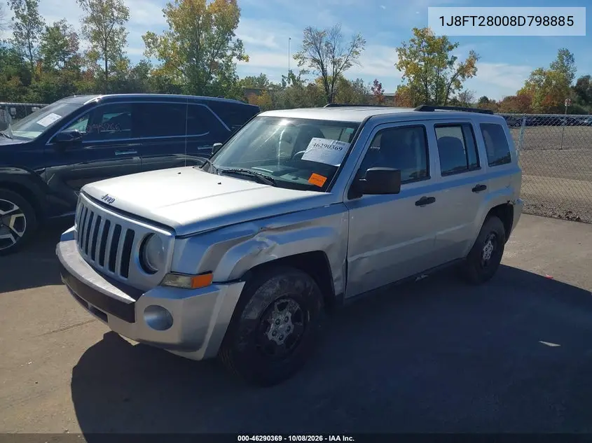 2008 JEEP LIBERTY (PATRIOT) VIN 1J8FT28008D798885 — фото 2