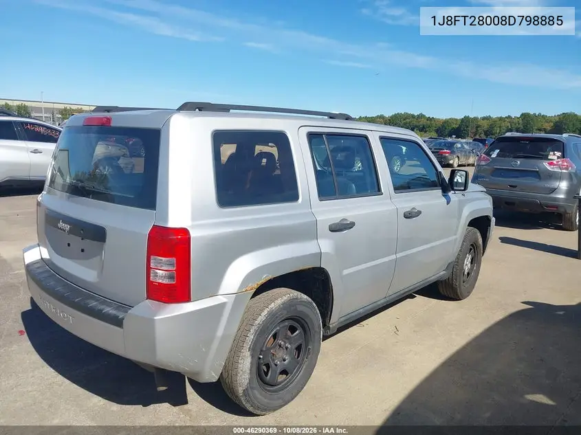 2008 JEEP LIBERTY (PATRIOT) VIN 1J8FT28008D798885 — фото 4