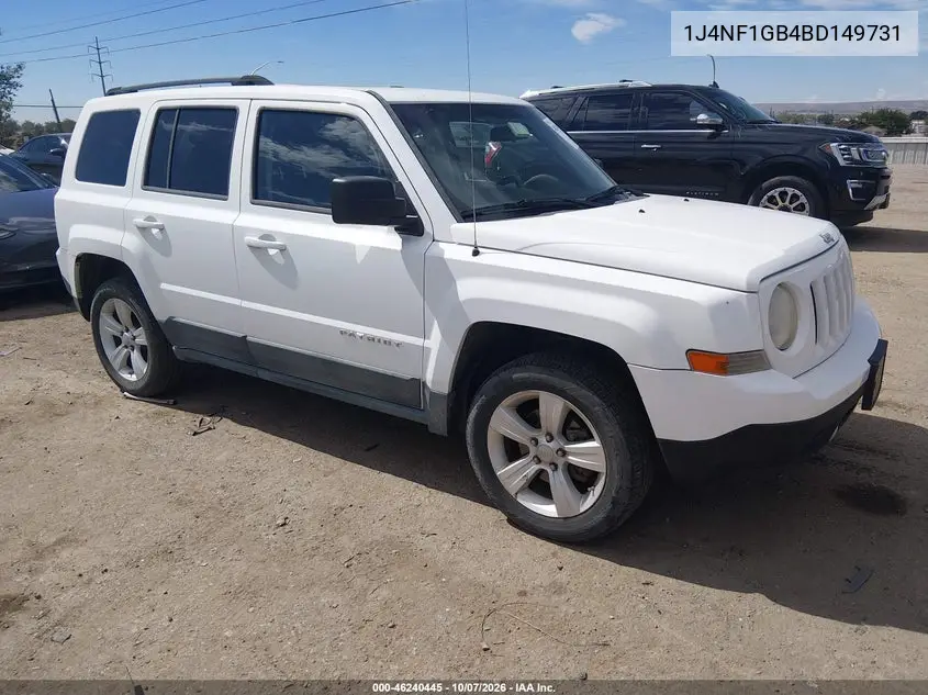 JEEP LIBERTY (PATRIOT) 2011, VIN 1J4NF1GB4BD149731