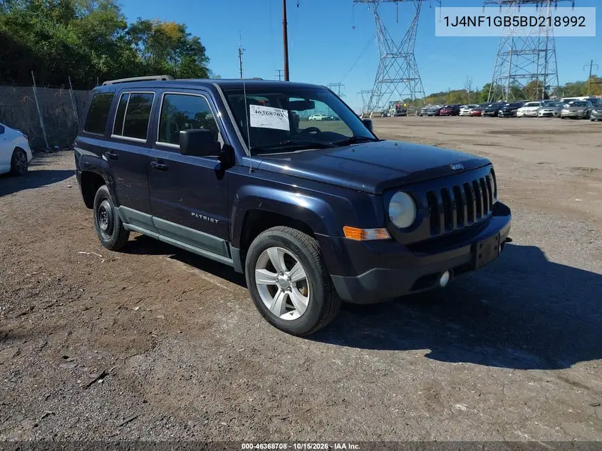 JEEP LIBERTY (PATRIOT) 2011, VIN 1J4NF1GB5BD218992