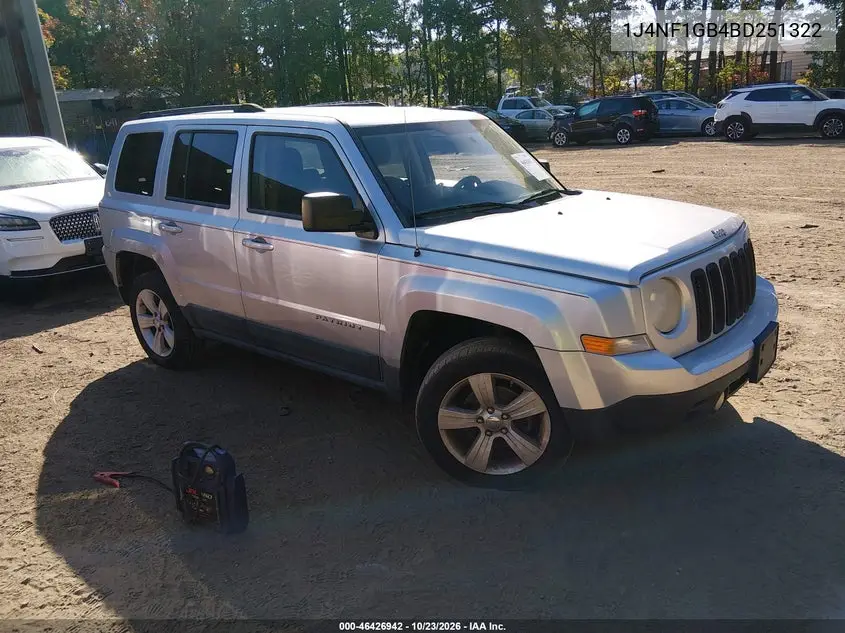 JEEP LIBERTY (PATRIOT) 2011, VIN 1J4NF1GB4BD251322