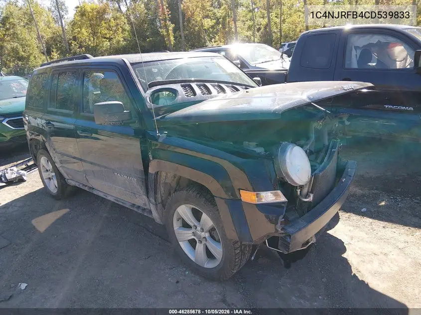 JEEP LIBERTY (PATRIOT) 2012, VIN 1C4NJRFB4CD539833