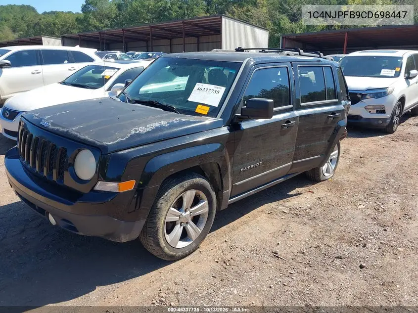 2012 JEEP LIBERTY (PATRIOT) VIN 1C4NJPFB9CD698447 — фото 2