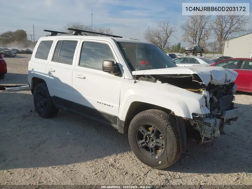 JEEP LIBERTY (PATRIOT) 2013, VIN 1C4NJRBB6DD203172