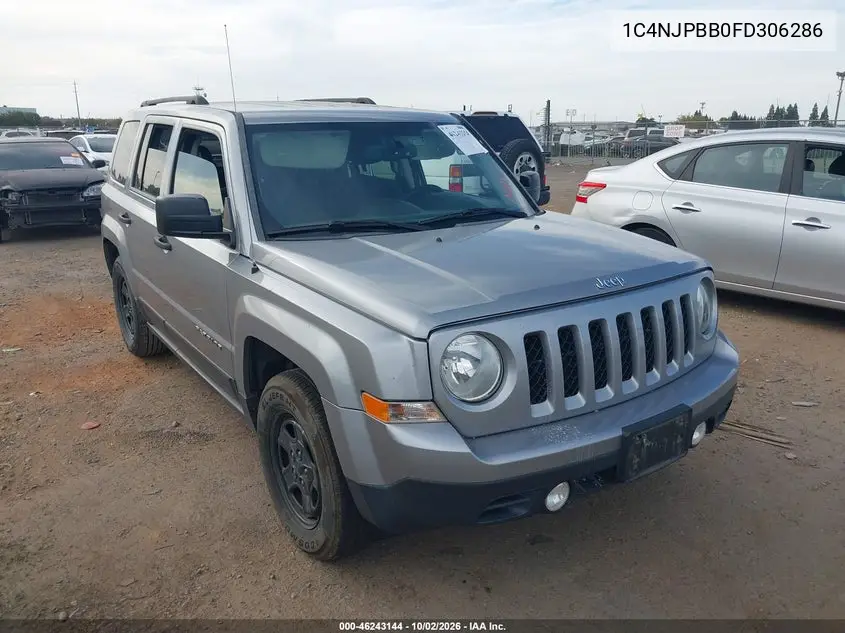 JEEP LIBERTY (PATRIOT) 2015, VIN 1C4NJPBB0FD306286