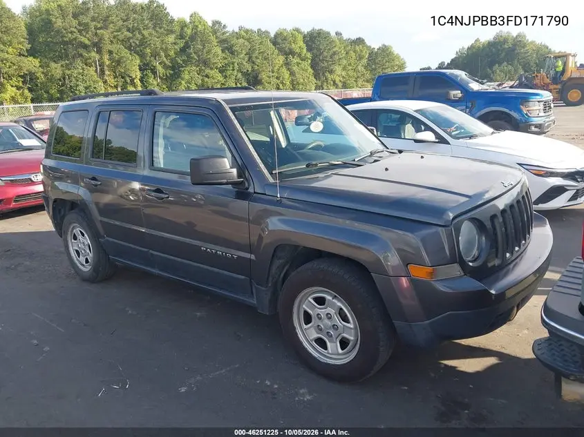 JEEP LIBERTY (PATRIOT) 2015, VIN 1C4NJPBB3FD171790