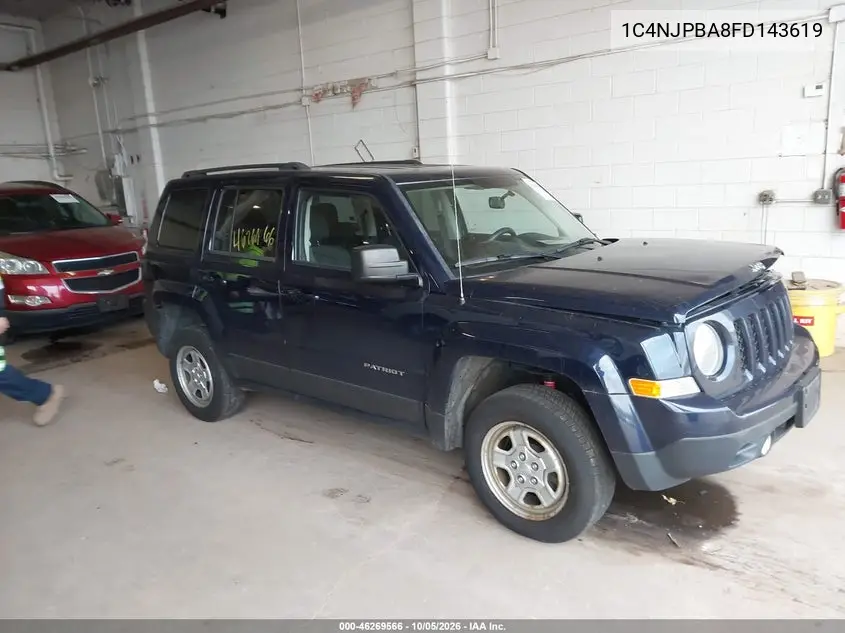 JEEP LIBERTY (PATRIOT) 2015, VIN 1C4NJPBA8FD143619