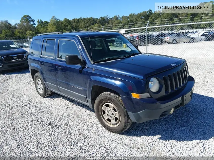 JEEP LIBERTY (PATRIOT) 2015, VIN 1C4NJPBA6FD418677