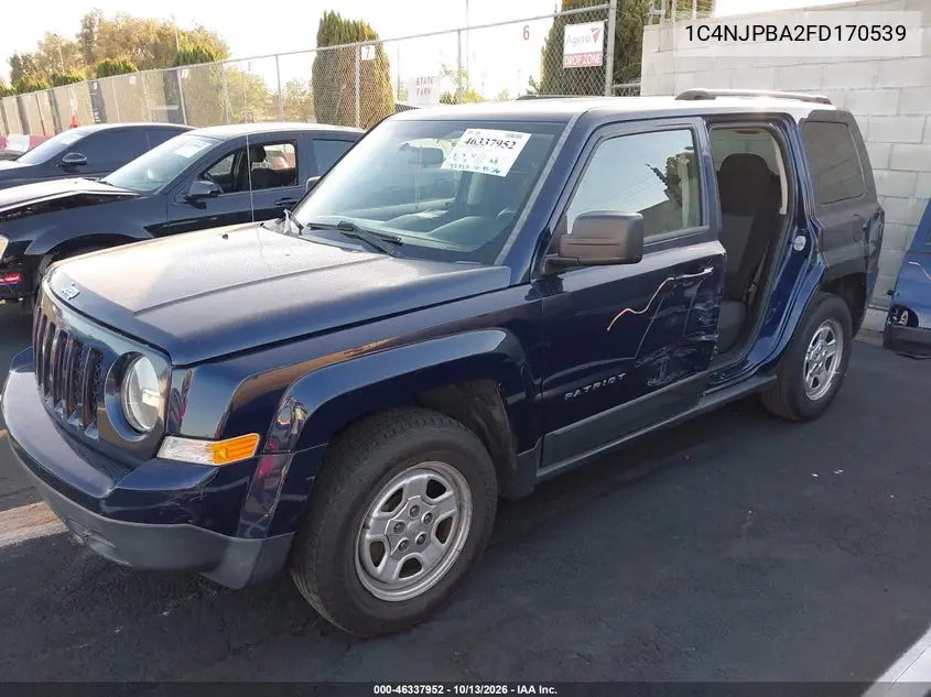 2015 JEEP LIBERTY (PATRIOT) VIN 1C4NJPBA2FD170539 — фото 2