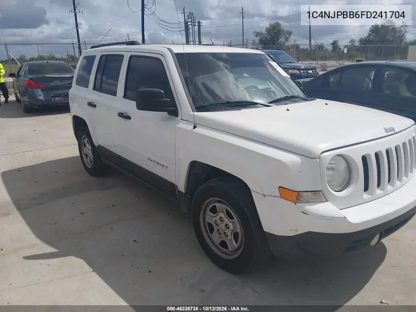 JEEP LIBERTY (PATRIOT) 2015, VIN 1C4NJPBB6FD241704