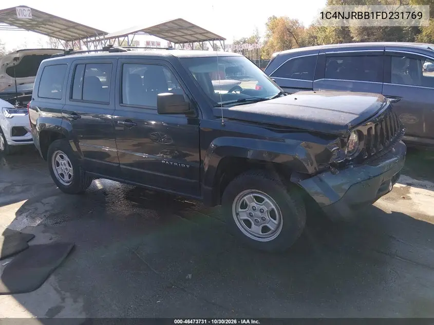 JEEP LIBERTY (PATRIOT) 2015, VIN 1C4NJRBB1FD231769