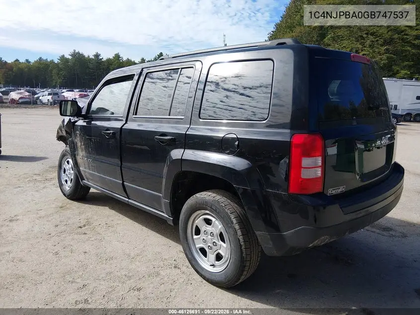 2016 JEEP LIBERTY (PATRIOT) VIN 1C4NJPBA0GD747537 — фото 3