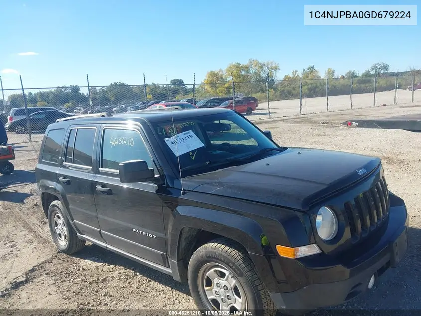 JEEP LIBERTY (PATRIOT) 2016, VIN 1C4NJPBA0GD679224
