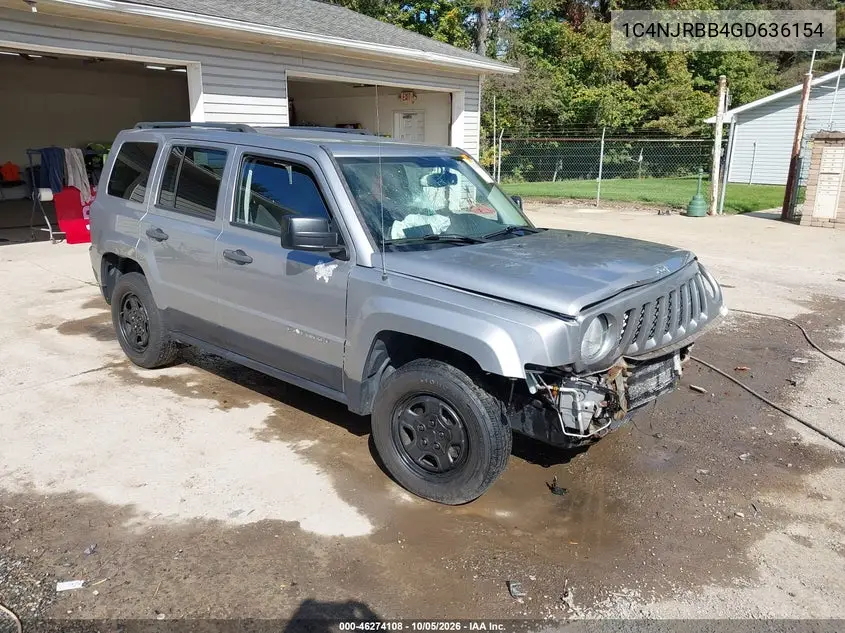 JEEP LIBERTY (PATRIOT) 2016, VIN 1C4NJRBB4GD636154