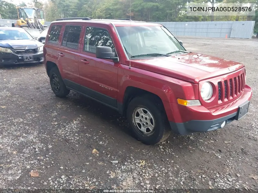 JEEP LIBERTY (PATRIOT) 2016, VIN 1C4NJPBA0GD528576