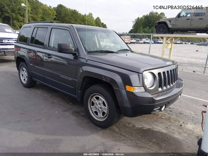 JEEP LIBERTY (PATRIOT) 2016, VIN 1C4NJPBA3GD526465