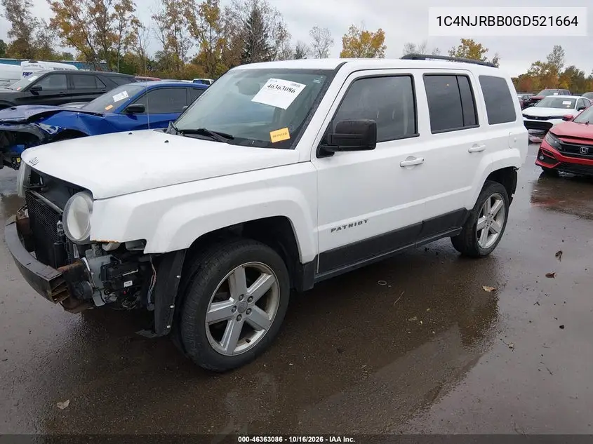 2016 JEEP LIBERTY (PATRIOT) VIN 1C4NJRBB0GD521664 — фото 2