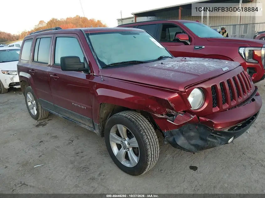 JEEP LIBERTY (PATRIOT) 2016, VIN 1C4NJRFB3GD618884