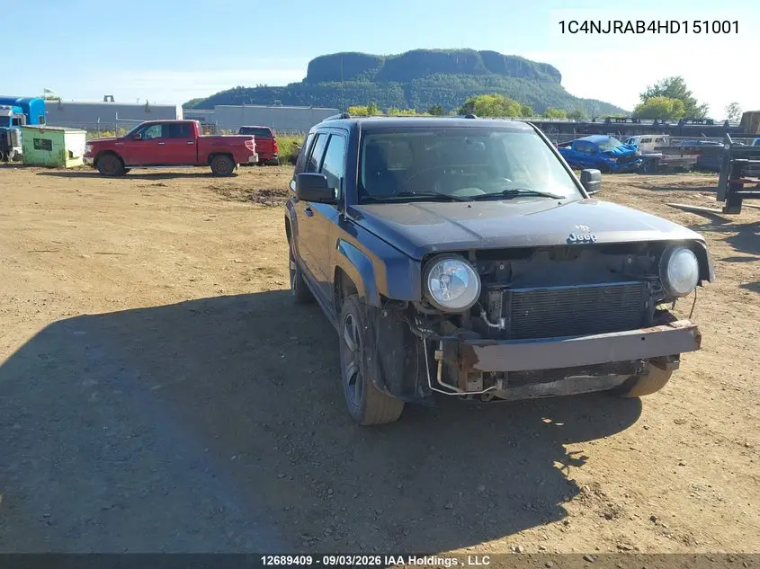 JEEP LIBERTY (PATRIOT) 2017, VIN 1C4NJRAB4HD151001