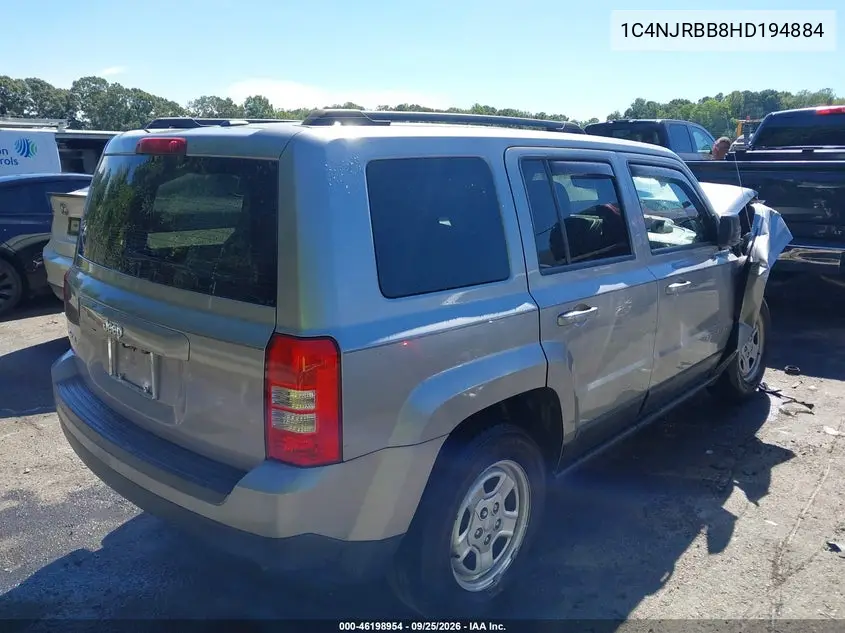 2017 JEEP LIBERTY (PATRIOT) VIN 1C4NJRBB8HD194884 — фото 4