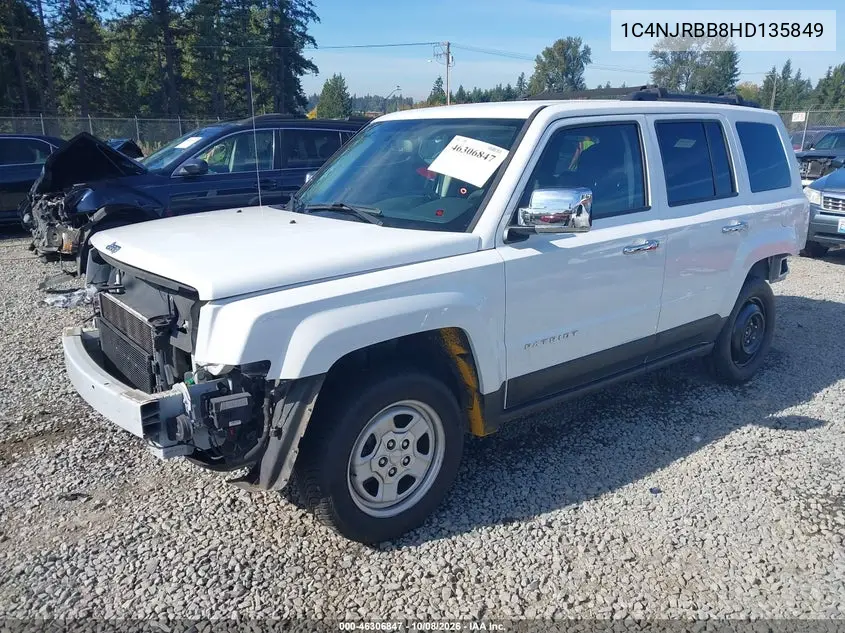 2017 JEEP LIBERTY (PATRIOT) VIN 1C4NJRBB8HD135849 — фото 2