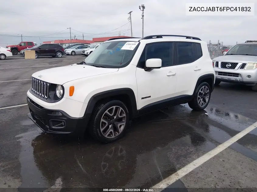 2015 JEEP RENEGADE VIN ZACCJABT6FPC41832 — фото 2
