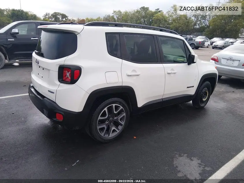 2015 JEEP RENEGADE VIN ZACCJABT6FPC41832 — фото 4