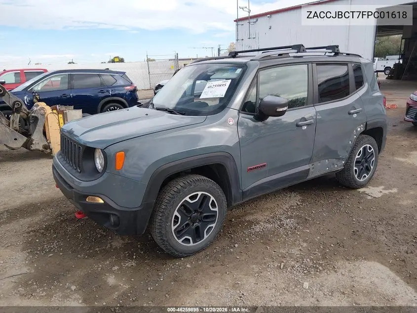 2015 JEEP RENEGADE VIN ZACCJBCT7FPC01618 — фото 2