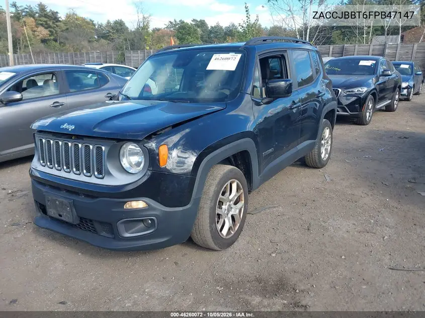 2015 JEEP RENEGADE VIN ZACCJBBT6FPB47147 — фото 2