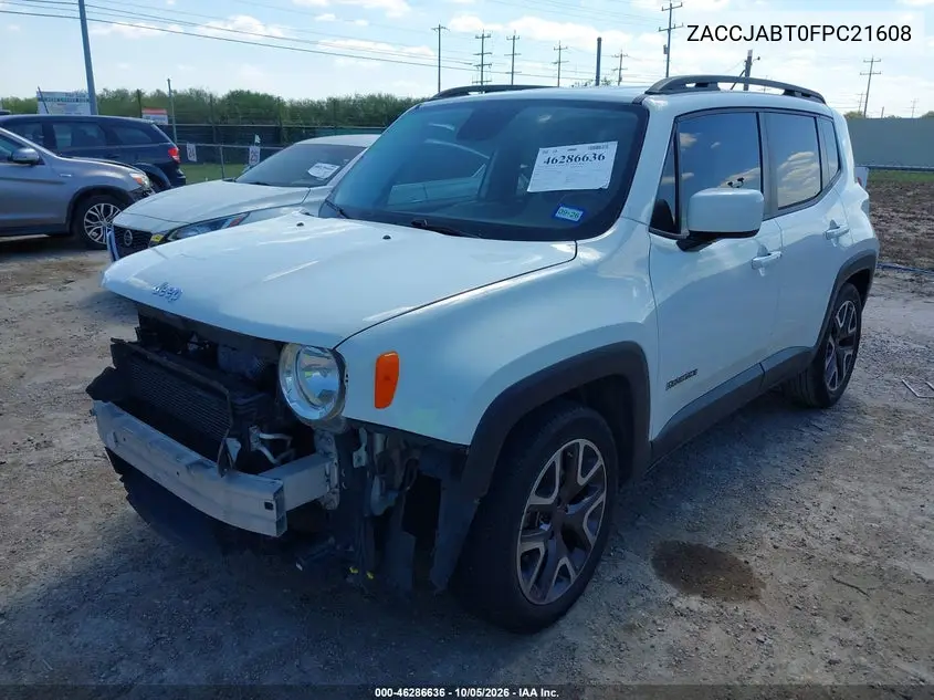 2015 JEEP RENEGADE VIN ZACCJABT0FPC21608 — фото 2