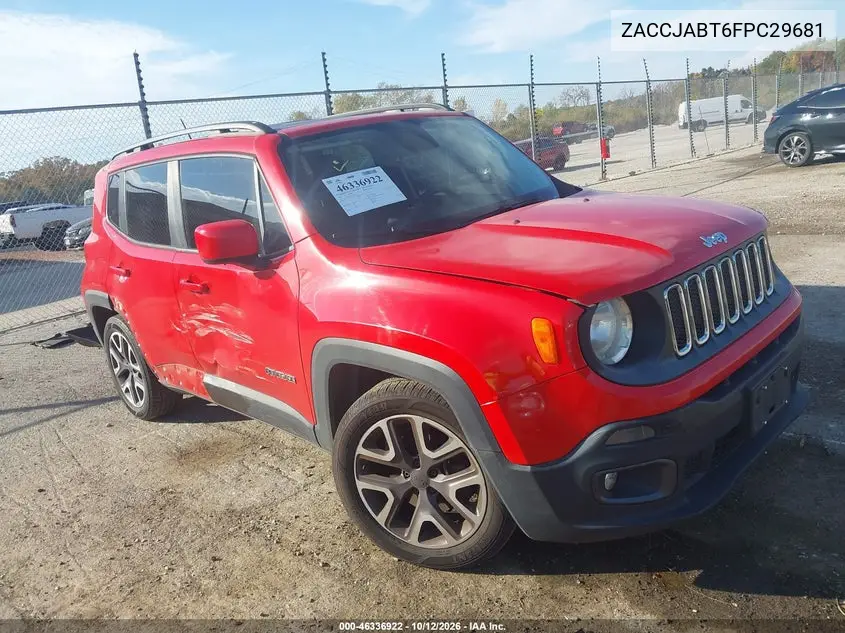 JEEP RENEGADE 2015, VIN ZACCJABT6FPC29681
