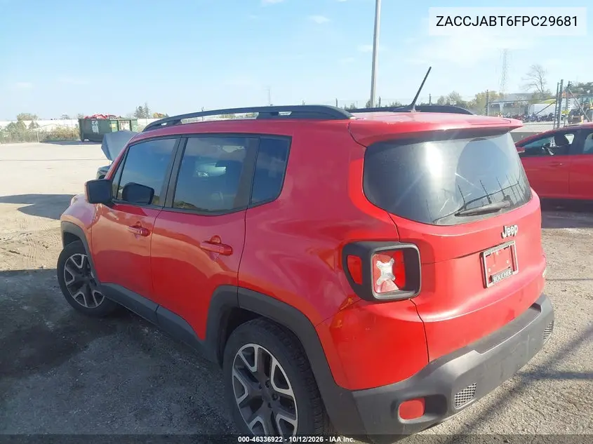 2015 JEEP RENEGADE VIN ZACCJABT6FPC29681 — фото 3