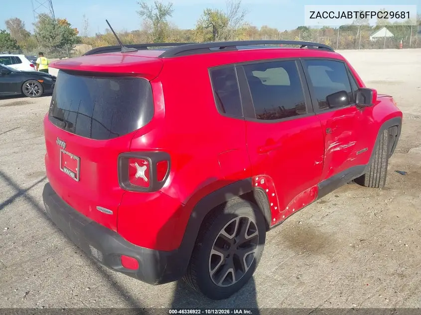 2015 JEEP RENEGADE VIN ZACCJABT6FPC29681 — фото 4