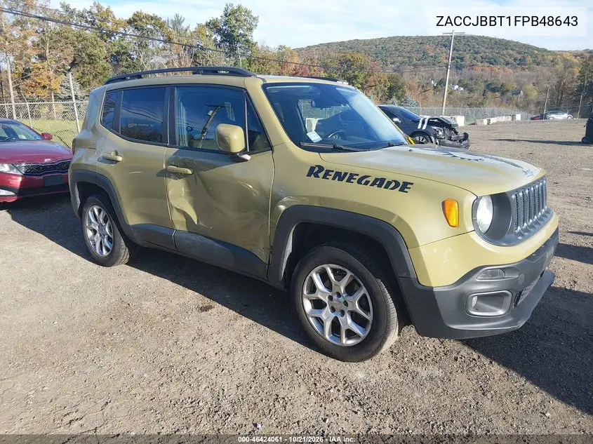 JEEP RENEGADE 2015, VIN ZACCJBBT1FPB48643