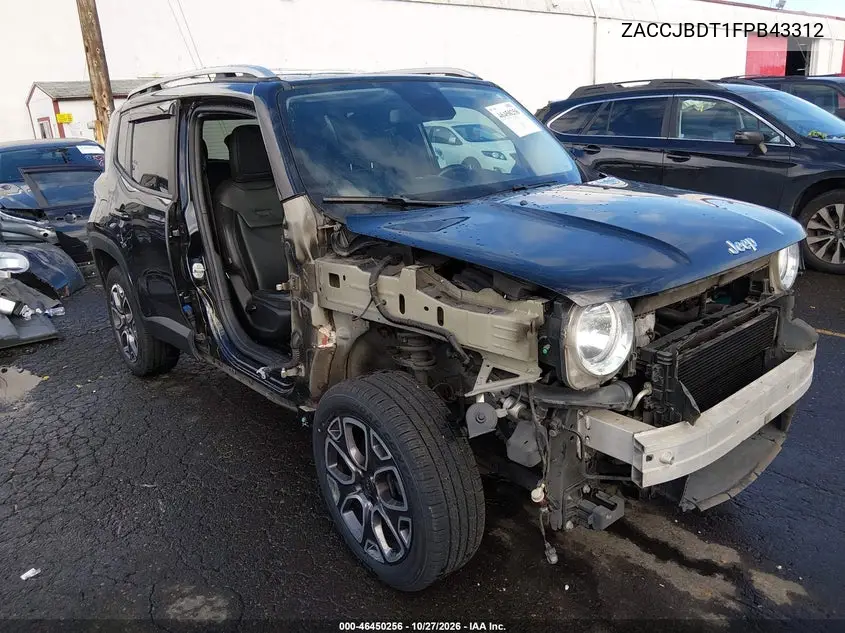 JEEP RENEGADE 2015, VIN ZACCJBDT1FPB43312