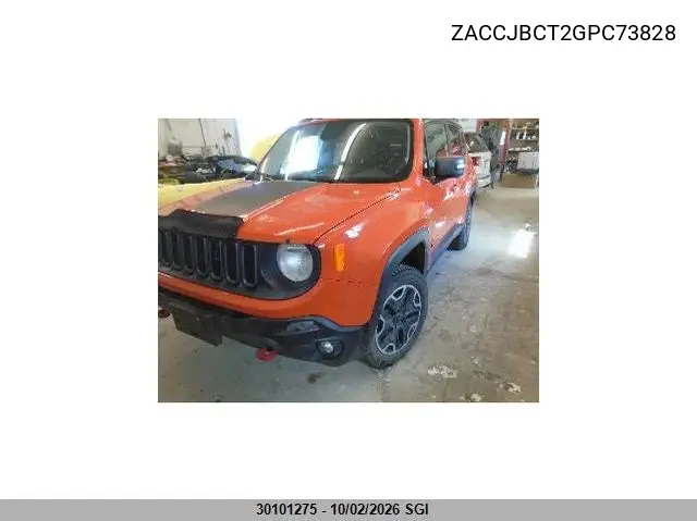 2016 JEEP RENEGADE VIN ZACCJBCT2GPC73828 — фото 2