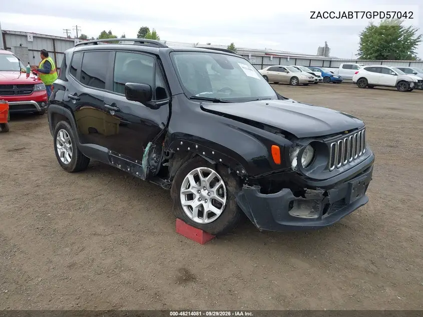 JEEP RENEGADE 2016, VIN ZACCJABT7GPD57042