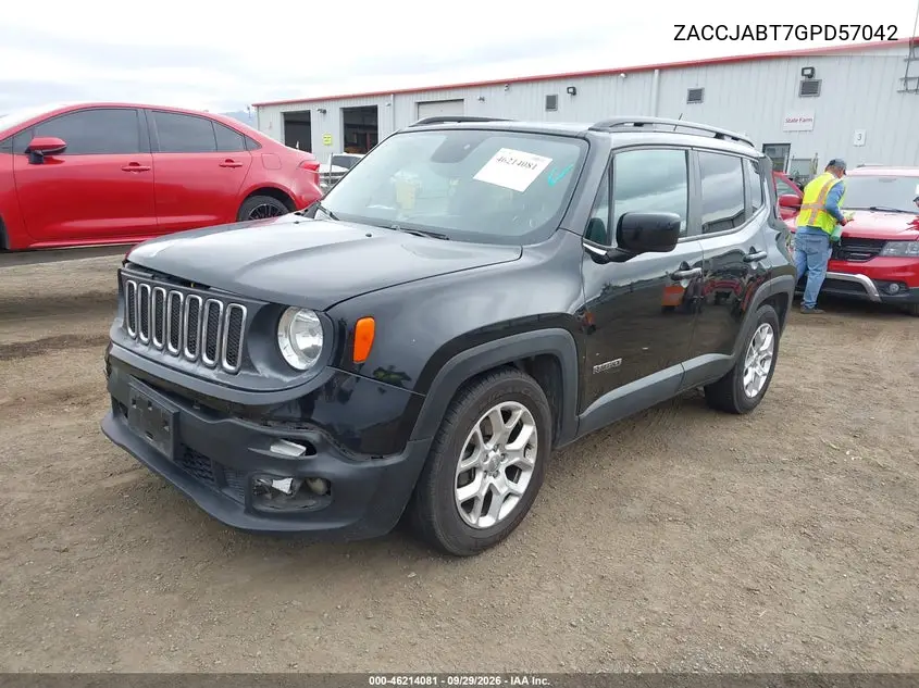2016 JEEP RENEGADE VIN ZACCJABT7GPD57042 — фото 2