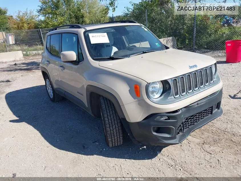 JEEP RENEGADE 2016, VIN ZACCJABT7GPE21483